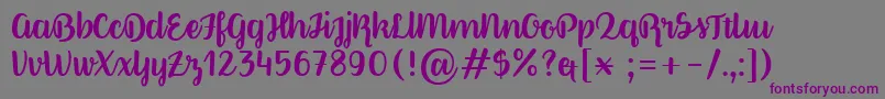 Czcionka BetterPhoenixSample – fioletowe czcionki na szarym tle