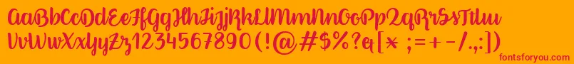 Police BetterPhoenixSample – polices rouges sur fond orange