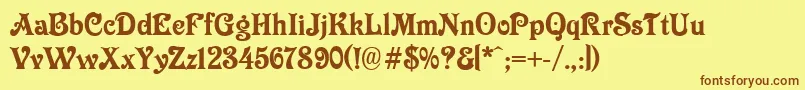 Longdon Font – Brown Fonts on Yellow Background