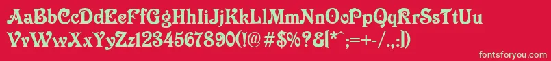 Longdon Font – Green Fonts on Red Background