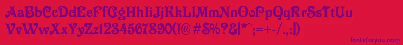 Longdon Font – Purple Fonts on Red Background