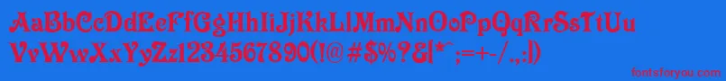 Longdon Font – Red Fonts on Blue Background
