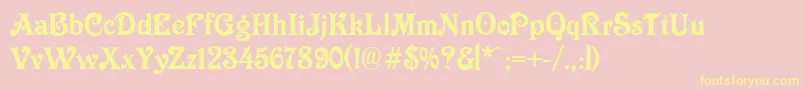 Longdon-Schriftart – Gelbe Schriften auf rosa Hintergrund
