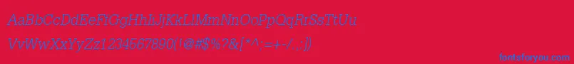 DilleniaupcItalic Font – Blue Fonts on Red Background