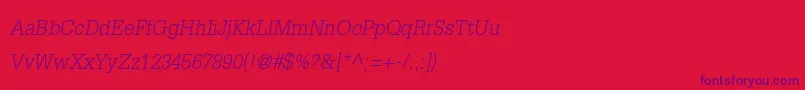 fuente DilleniaupcItalic – Fuentes Moradas Sobre Fondo Rojo