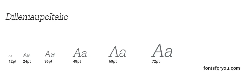 DilleniaupcItalic Font Sizes