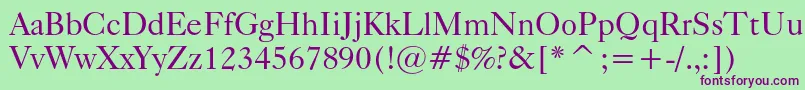 Caslonc540bt Font – Purple Fonts on Green Background