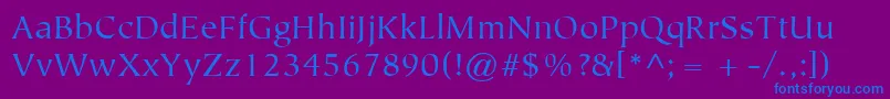 ItcTiepoloLtBook Font – Blue Fonts on Purple Background