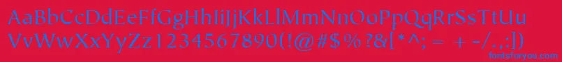ItcTiepoloLtBook Font – Blue Fonts on Red Background
