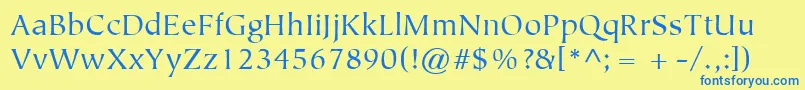ItcTiepoloLtBook Font – Blue Fonts on Yellow Background