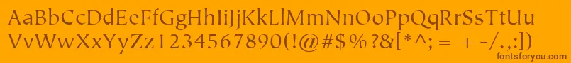ItcTiepoloLtBook Font – Brown Fonts on Orange Background