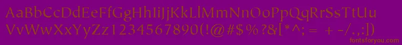 ItcTiepoloLtBook Font – Brown Fonts on Purple Background