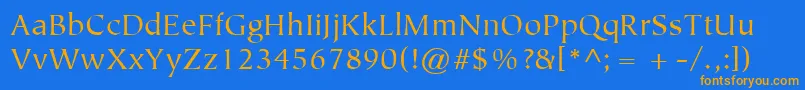 ItcTiepoloLtBook Font – Orange Fonts on Blue Background