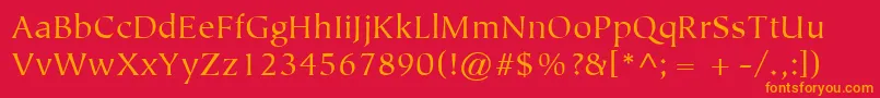 ItcTiepoloLtBook Font – Orange Fonts on Red Background