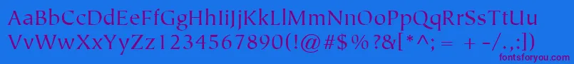 ItcTiepoloLtBook Font – Purple Fonts on Blue Background