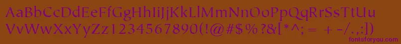 ItcTiepoloLtBook Font – Purple Fonts on Brown Background