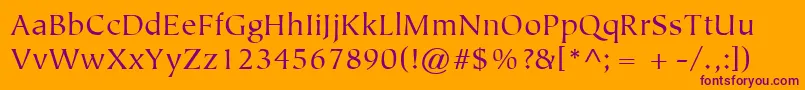 ItcTiepoloLtBook Font – Purple Fonts on Orange Background