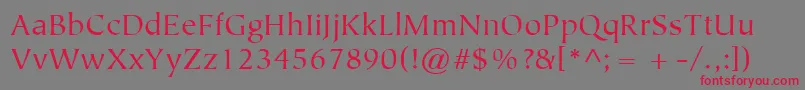 ItcTiepoloLtBook Font – Red Fonts on Gray Background