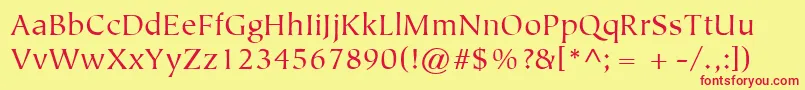 ItcTiepoloLtBook Font – Red Fonts on Yellow Background