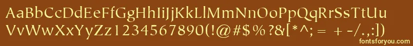 ItcTiepoloLtBook Font – Yellow Fonts on Brown Background