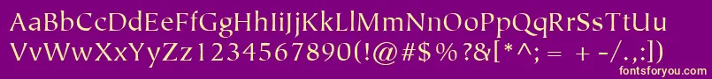 ItcTiepoloLtBook Font – Yellow Fonts on Purple Background