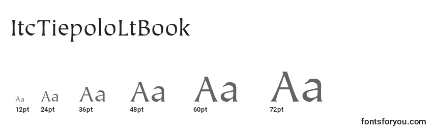 Размеры шрифта ItcTiepoloLtBook