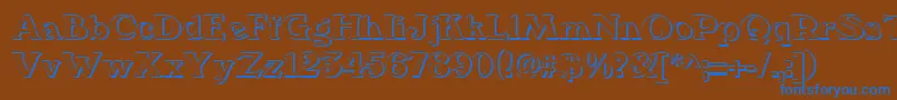We5Db Font – Blue Fonts on Brown Background
