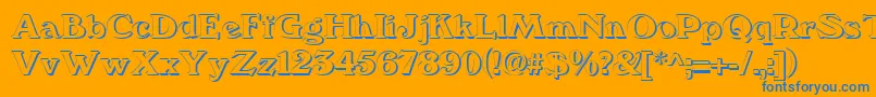 Fonte We5Db – fontes azuis em um fundo laranja