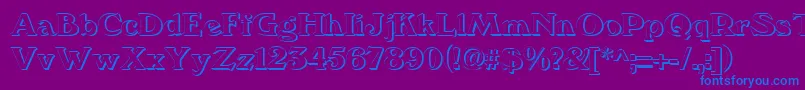 We5Db-fontti – siniset fontit violetilla taustalla