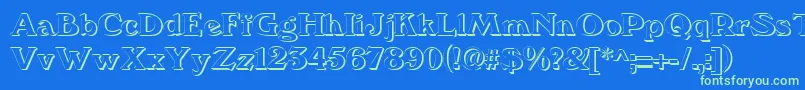 We5Db Font – Green Fonts on Blue Background