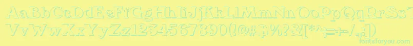 Fonte We5Db – fontes verdes em um fundo amarelo