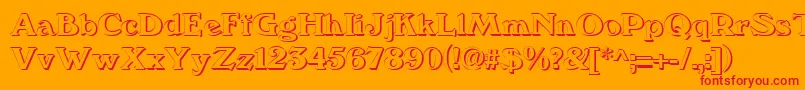 We5Db Font – Red Fonts on Orange Background