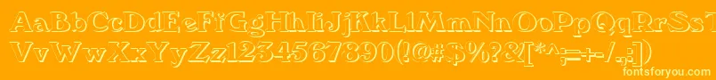 We5Db Font – Yellow Fonts on Orange Background