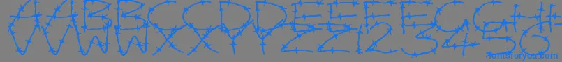 BarbedWires Font – Blue Fonts on Gray Background