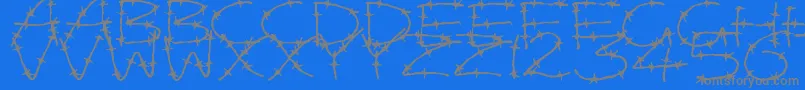 BarbedWires Font – Gray Fonts on Blue Background