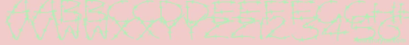 BarbedWires Font – Green Fonts on Pink Background