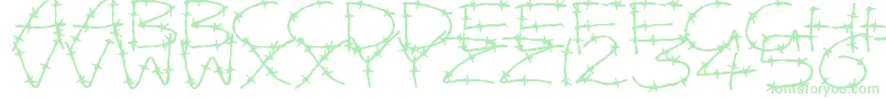 BarbedWires Font – Green Fonts on White Background