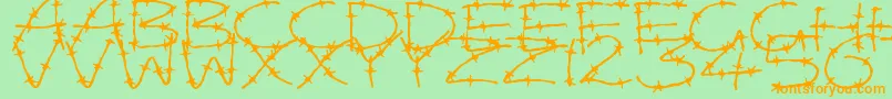 Police BarbedWires – polices orange sur fond vert