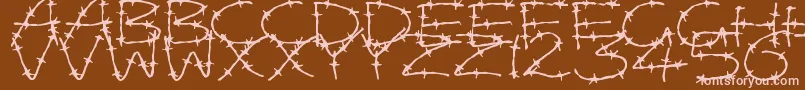 BarbedWires Font – Pink Fonts on Brown Background