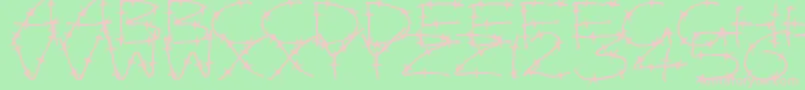 Шрифт BarbedWires – розовые шрифты на зелёном фоне