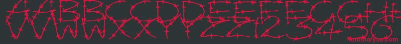 BarbedWires Font – Red Fonts on Black Background