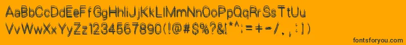 LePetitChaos-Schriftart – Schwarze Schriften auf orangefarbenem Hintergrund