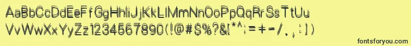 フォントLePetitChaos – 黒い文字の黄色い背景