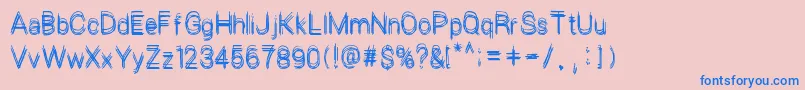 LePetitChaos-Schriftart – Blaue Schriften auf rosa Hintergrund