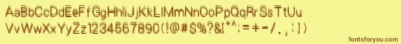 Czcionka LePetitChaos – brązowe czcionki na żółtym tle