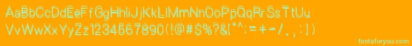 LePetitChaos Font – Green Fonts on Orange Background
