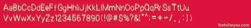 フォントLePetitChaos – 赤い背景に緑の文字