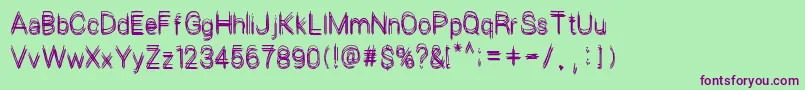 LePetitChaos-Schriftart – Violette Schriften auf grünem Hintergrund