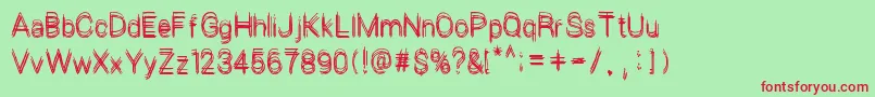 LePetitChaos Font – Red Fonts on Green Background