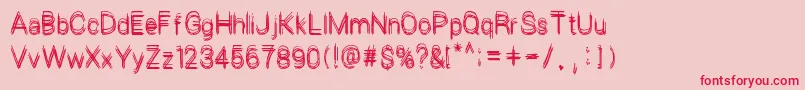 LePetitChaos-Schriftart – Rote Schriften auf rosa Hintergrund